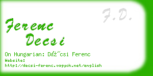 ferenc decsi business card